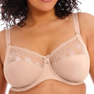 Elomi Morgan Stretch Banded Bra Sahara Nude Beige Unpadded Underwire Size 36DDD